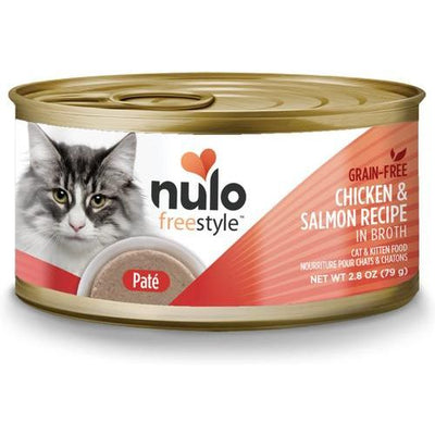 Nulo, FreeStyle Paté Chicken & Salmon, Pollo + Salmón, Sin Granos, Gatos y Gatitos, 79 g × 12 latas