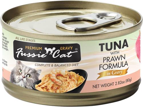 Tuna with Prawns in Gravy Wet Cat Food, 2.82-oz can, case of 24