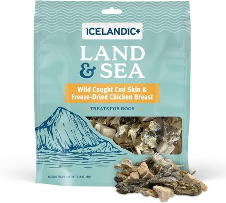 Land & Sea Cod Skin & Chicken Breast Freeze-Dried Dog Treats, 2.4-oz bag