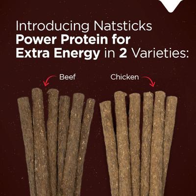 Natsticks - Palitos masticables de carne de res con alto contenido proteico para perros, 16 unidades