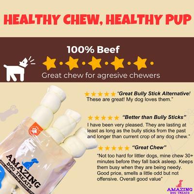 5 - 6-inch Mega Thick Beef Cheek Roll Dog Treats, 4 count