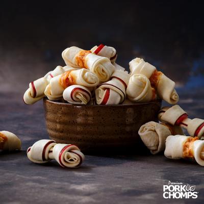 Golosinas para perros Knotz envueltas en pollo real, 2,5 pulgadas, 12 unidades