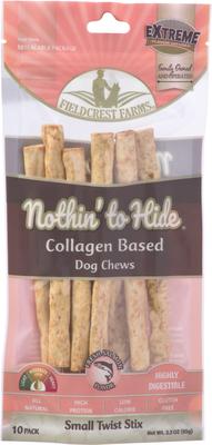 Nothin' To Hide Small Twist Stix Peanut Butter Flavor Dog Chews, 10 count