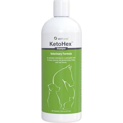 Champú antiséptico para mascotas KetoHex, botella de 8 oz