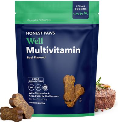 Beef Flavored Soft Chew Multivitamin for Dogs, 90 count