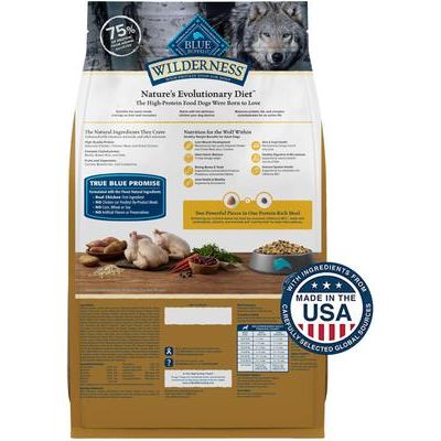 Alimento seco para perros adultos con peso saludable y alto contenido proteico con receta de pollo Wilderness, bolsa de 28 lb