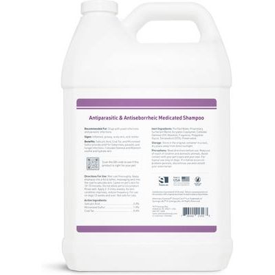 Champú medicado antiparasitario y antiseborreico, botella de 1 galón