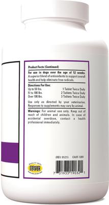 Suplemento masticable para perros con antioxidantes y coenzima Q-10 (120 comprimidos)