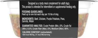 Simply Crafted Beef, Chicken, Purple Potatoes, Peas & Carrots Adult Wet Dog Food Topper, 1.3-oz, case of 10