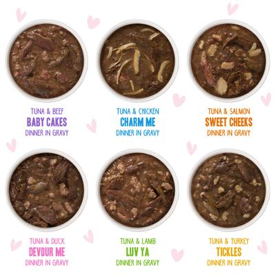 Bundle: Weruva Cats in the Kitchen Cuties Variety Pack + BFF Rainbow A Gogo Variety Pack Wet Cat Food Pouches