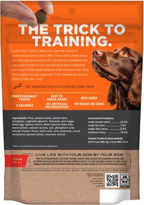 Tricky Trainers con mantequilla de cacahuete, premios suaves y masticables sin cereales para perros, bolsa de 355 g