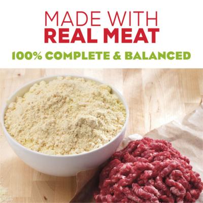 Alimento seco para perros con sabor a bistec, bolsa de 6 oz, caja de 12