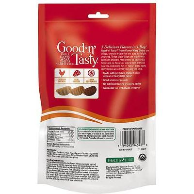 Papas fritas onduladas de triple sabor, paquete variado de golosinas para perros con pollo, queso y barbacoa, bolsa de 10 oz