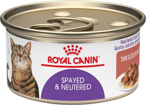 Feline Health Nutrition Spayed/Neutered Thin Slices in Gravy Canned Cat Food, 3-oz, case of 4