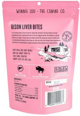Bocados de hígado de bisonte para perros, bolsa de 2.5 oz