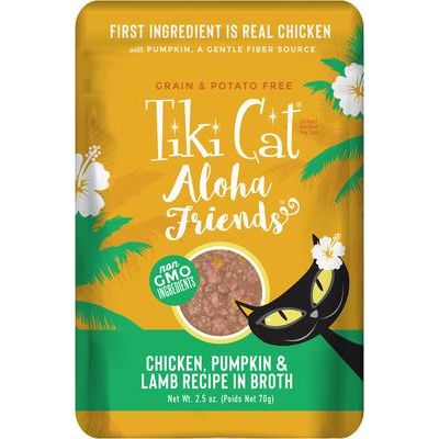 Alimento húmedo para gatos sin cereales Aloha Friends Variety Pack, bolsa de 2.5 oz, caja de 12