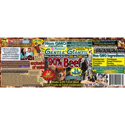 Non-GMO Grain-Free 90% Beef Wet Dog Food, 13-oz can, case of 12