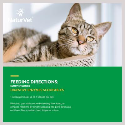 NaturVet, Digestive Enzymes Scoopable Tiny Bites, enzimas digestivas con probióticos para gatos, sabor salmón, 156 g