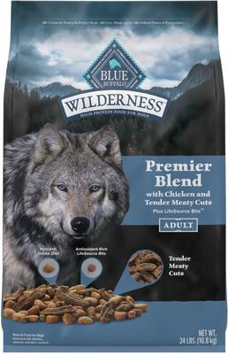 Blue Wilderness Premier Blend with Meaty Cuts Chicken Adult Dry Dog Food, 4.5-lb bag