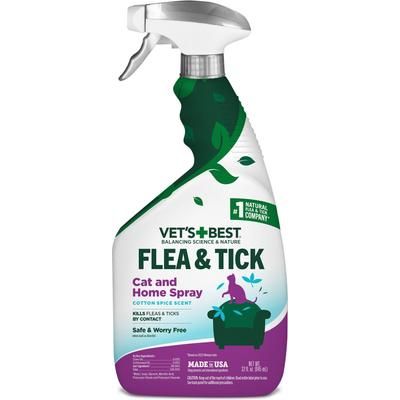 Flea & Tick Cat & Home Cotton Spice Scent Natural Spray for Cats, 32-oz bottle, 2 count