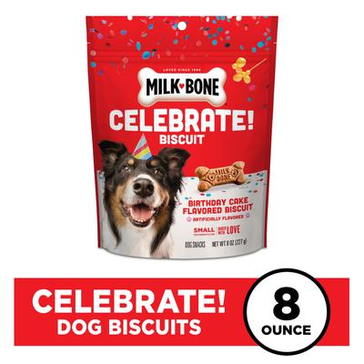 Galletas pequeñas y crujientes para perros CELEBRATE Birthday Cake con sabor artificial, bolsa de 8 oz