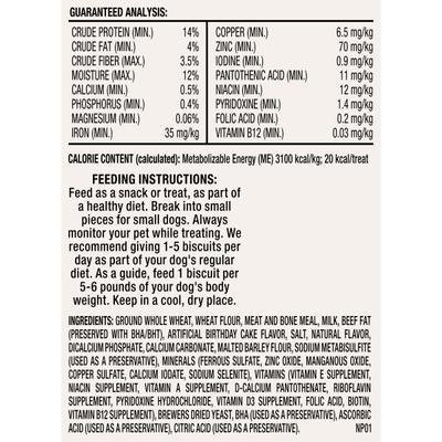 CELEBRATE Birthday Cake Artificially Flavored Biscuits Small Crunchy Dog Treats, 8-oz bag