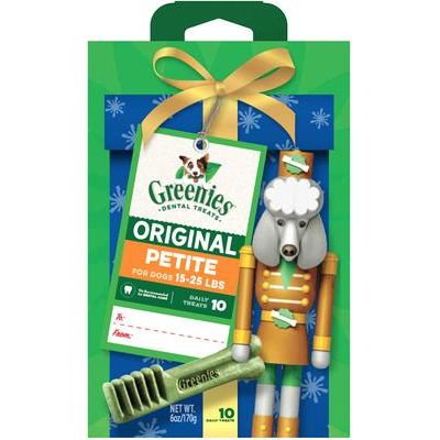 Greenies Original Holiday, premios dentales para perros adultos, sabor pollo, talla Petite, 10 unidades
