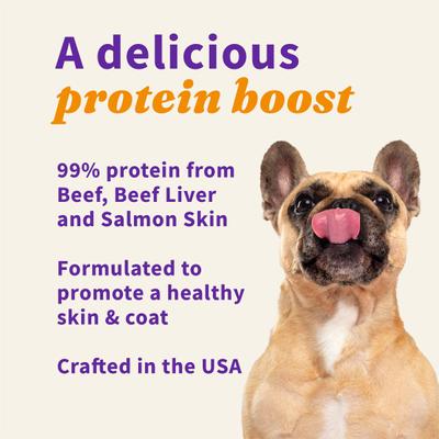 Beef & Salmon Skin Recipe Freeze-Dried Raw Skin & Coat Dog Food Topper, 1-lb bag