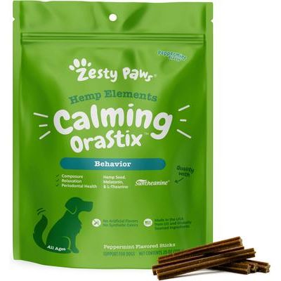 Hemp Elements Orastix, Masticables de Cañamo dentales, calmantes, sabor Menta, Perros. 355 mg
