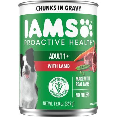 Alimento húmedo enlatado para perros Proactive Health Chicken Chunks in Gravy, lata de 13 oz, caja de 12
