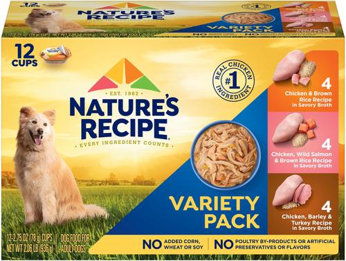 Chicken & Brown Rice Recipe in Broth Wet Dog Food, 2.75-oz, case of 12