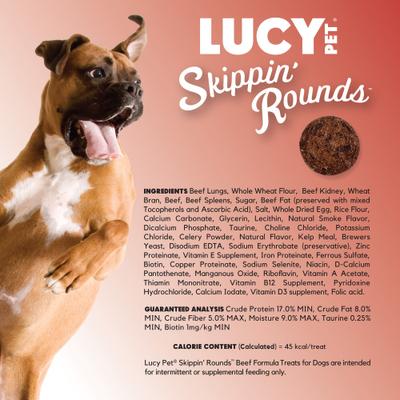 Skippin' Rounds Pea-Free Beef Formula Crunchy Dog Treats, 8-oz bag