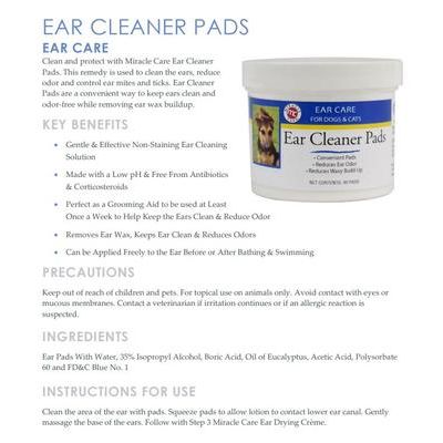 Almohadillas limpiadoras de oídos para perros y gatos, 90 unidades