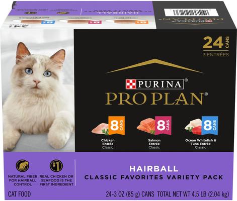 Hairball Control Turkey Entree Pate Wet Cat Food, 3-oz can, case of 24