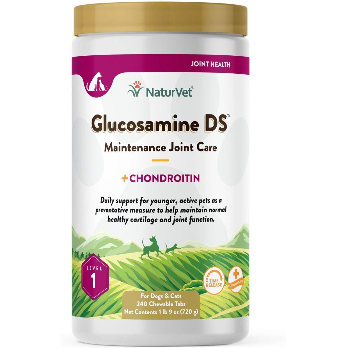 NaturVet Maintenance Joint Care Glucosamine DS, tabletas masticables 240 unidades