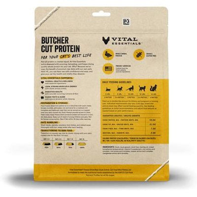 Comida para gatos en formato mini hamburguesas de pato crudo liofilizado, bolsa de 8 oz