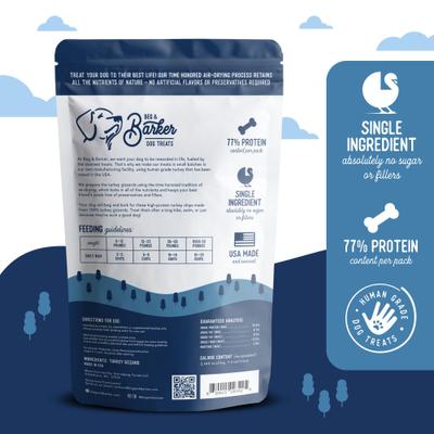 Chips de pavo entero, premios naturales de un solo ingrediente para perros, bolsa de 8 oz