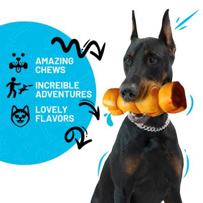 Galletas masticables duras para perros con sabor a mantequilla de cacahuete, de 5-6 pulgadas (paquete de 4)