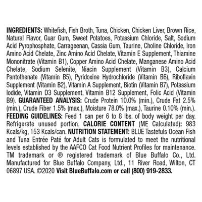 Tastefuls Natural Pate Ocean Fish & Tuna Wet Cat Food, 5.5-oz can, case of 12