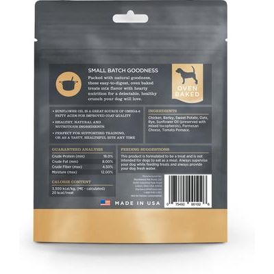 Golosinas horneadas con pollo y parmesano para perros, bolsa de 8 oz