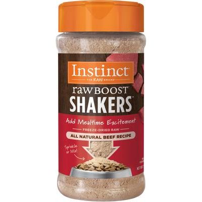 Alimento liofilizado para perros Raw Boost Shakers con receta de pollo para la salud intestinal, sin cereales, botella de 155 g