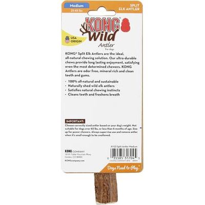 Masticable para perros con asta de alce partida salvaje, tamaño mediano