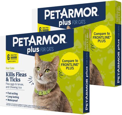 Tratamiento localizado contra pulgas y garrapatas para gatos de más de 1,5 lb, 3 dosis (suministro para 3 meses)