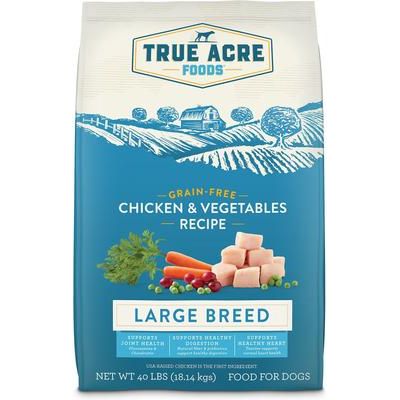 Alimento seco sin cereales para perros de razas grandes con pollo y verduras, bolsa de 13.6 kg