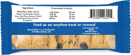 Bark Bars Peanut Butter & Carob Chips Dog Treat, 1.5-oz, 6 count