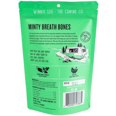 Golosinas crujientes para perros Minty Breath Bones, bolsa de 4 oz