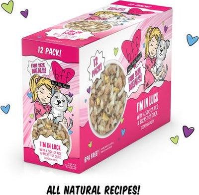 Comida húmeda para perros Best Fido Friend Fun Size Meals I'm In Luck, taza de 2.75 oz, caja de 12