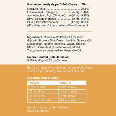 Omega Skin + Coat Chicken & Original Peanut Butter Flavored Soft Chew Bundle Supplement for Dogs, 360 count