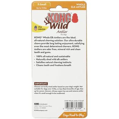 Masticable para perros de asta de alce entera salvaje, extra pequeño