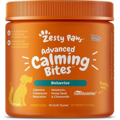 Advanced Calming Bites Behavior, Melatonina y Hemp, sabor Pavo, para Perro. 3 opc